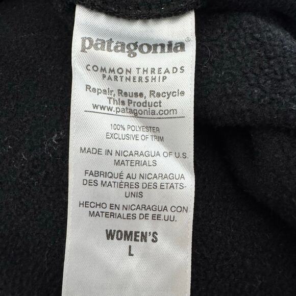 PATAGONIA Women's BLACK FLEECE Snap Collar SYNCHILLA SNAP-T Pullover JACKET L - Picture 4 of 10